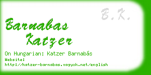 barnabas katzer business card